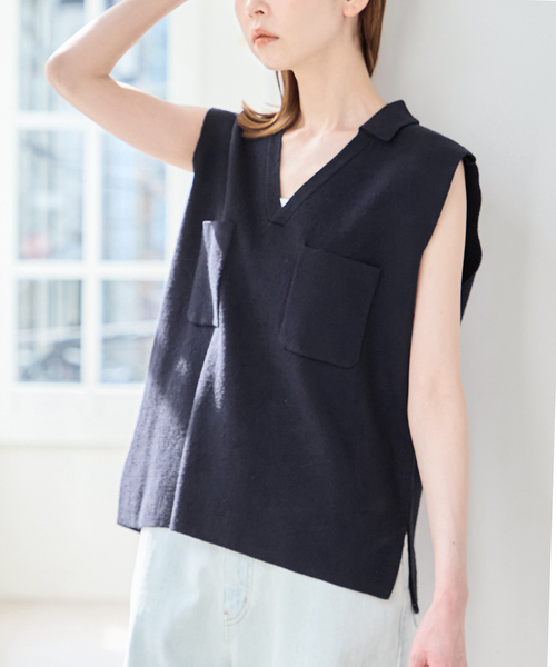 spic&amp;span  アンゴラ Vネック プルオーバー Spick and Span スパックアンドスパン】ラインVプルオーバー2◇[品番