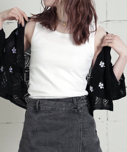 MILLER(ミラー)の「"02"≪Robert P. Miller≫パックT パネルリブ タンクトップ(タンクトップ・レディース・グレー/ブラック×グレー/オフホワイト/ブラック/ホワイト系1/ホワイト×ブラック/スモークピンク/チャコールグレー/ホワイト系2・FREE)」の1枚目の写真