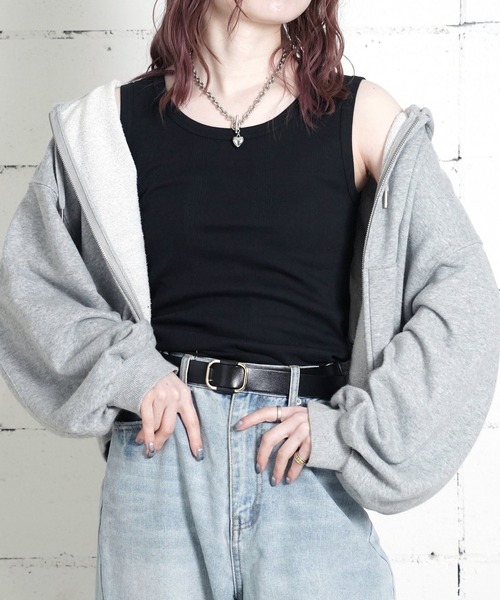 MILLER(ミラー)の「"02"≪Robert P. Miller≫パックT パネルリブ タンクトップ(タンクトップ・レディース・グレー/ブラック×グレー/オフホワイト/ブラック/ホワイト系1/ホワイト×ブラック/スモークピンク/チャコールグレー/ホワイト系2・FREE)」の5枚目の写真