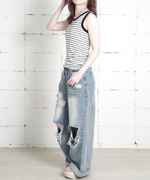 MILLER(ミラー)の「"02"≪Robert P. Miller≫パックT パネルリブ タンクトップ(タンクトップ・レディース・グレー/ブラック×グレー/オフホワイト/ブラック/ホワイト系1/ホワイト×ブラック/スモークピンク/チャコールグレー/ホワイト系2・FREE)」の15枚目の写真