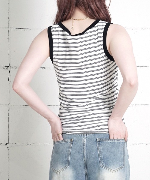 MILLER(ミラー)の「"02"≪Robert P. Miller≫パックT パネルリブ タンクトップ(タンクトップ・レディース・グレー/ブラック×グレー/オフホワイト/ブラック/ホワイト系1/ホワイト×ブラック/スモークピンク/チャコールグレー/ホワイト系2・FREE)」の16枚目の写真