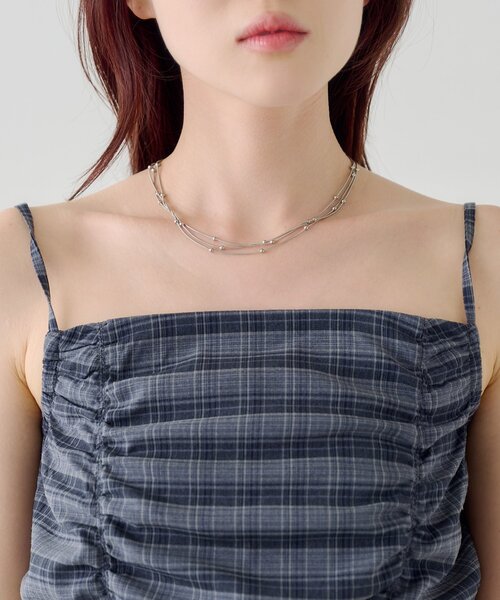 Kastane(カスタネ)の「【低身長サイズ/2サイズ展開】チェックギャザーサロペット(サロペット/オーバーオール・レディース・ブラック/サックスブルー・0/1)」の13枚目の写真