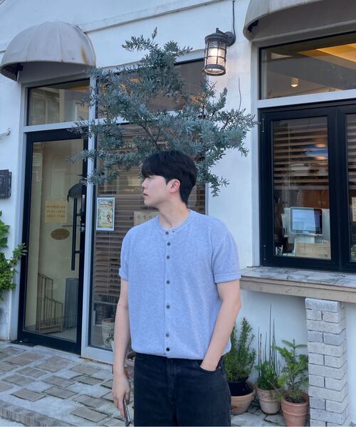 FLAWSROOM(フローズルーム)の「Amalfi Cotton Half Cardigan GREY(ニット/セーター・メンズ・その他・MEDIUM/LARGE)」の4枚目の写真