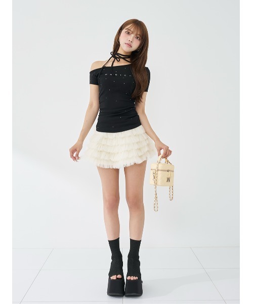 Darich（ダーリッチ）の「ネックリボンワンショルダーTシャツ（Tシャツ