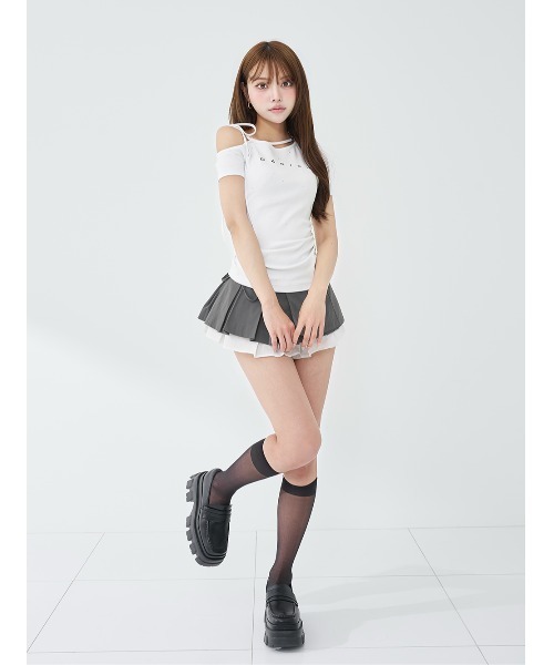 ネックリボンワンショルダーTシャツ（Tシャツ/カットソー）｜Darich