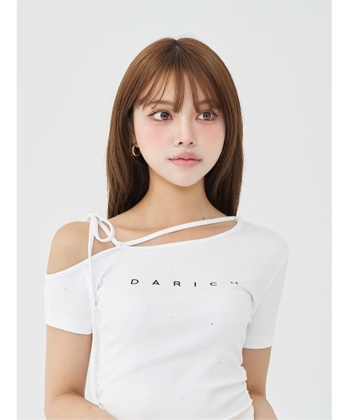 ネックリボンワンショルダーTシャツ（Tシャツ/カットソー）｜Darich