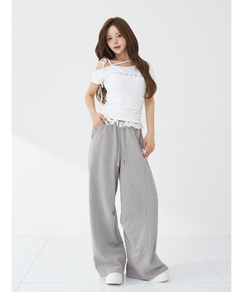 ネックリボンワンショルダーTシャツ（Tシャツ/カットソー）｜Darich