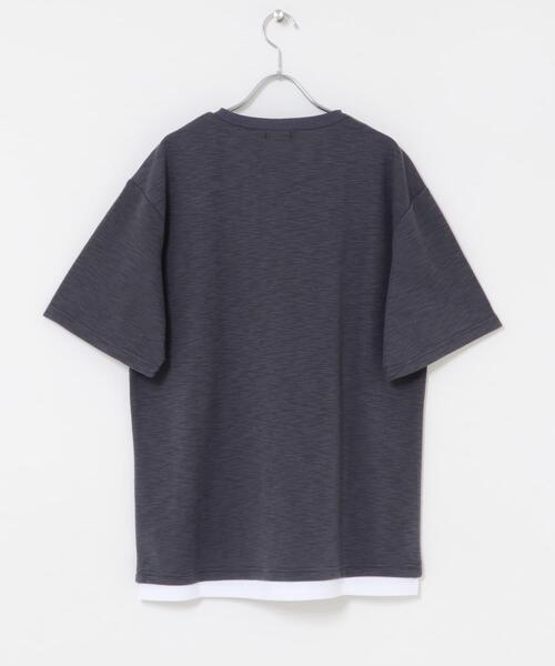ITEMS URBANRESEARCH(アイテムズ アーバンリサーチ)の「『吸水速乾/UVカット』接触冷感 フェイクレイヤー半袖トップス(Tシャツ/カットソー・メンズ・チャコールグレー/ベージュ系その他/ライトカーキ・LARGE/MEDIUM)」の11枚目の写真