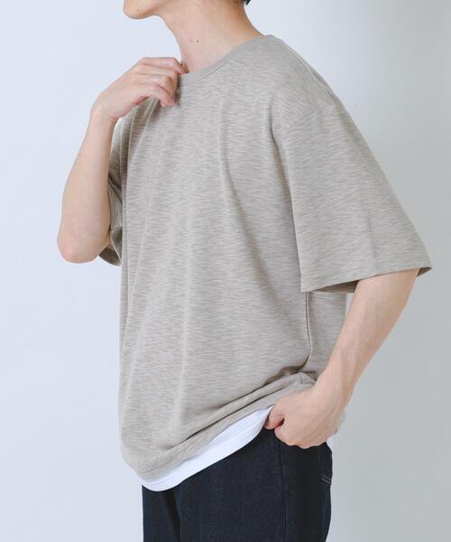 ITEMS URBANRESEARCH(アイテムズ アーバンリサーチ)の「『吸水速乾/UVカット』接触冷感 フェイクレイヤー半袖トップス(Tシャツ/カットソー・メンズ・チャコールグレー/ベージュ系その他/ライトカーキ・LARGE/MEDIUM)」の15枚目の写真