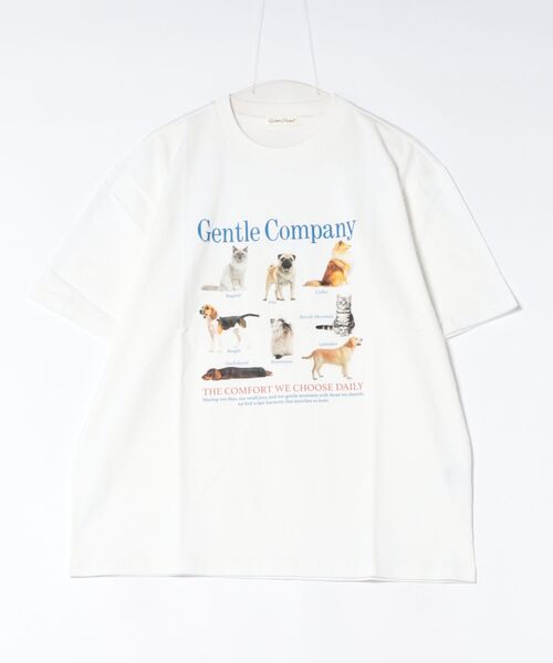 BENCH'S SELECT(ベンチセレクト)の「DOG & CAT PRINT TEE/ドッグ&キャット Tシャツ ユニセックス(Tシャツ/カットソー・メンズ・ホワイト/ブラック・MEDIUM/LARGE)」の3枚目の写真