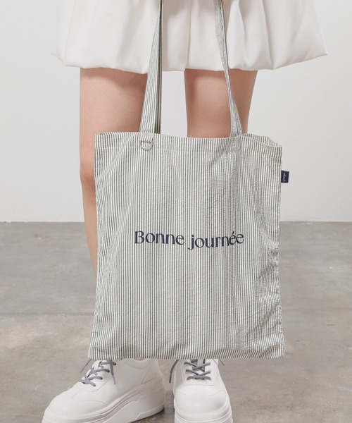 Honeys(ハニーズ)の「使いやすいシンプルトート(トートバッグ・レディース・ピンク/ブラウン/アイボリー/サックスブルー/ブラック/ホワイト×ブラック/ブルー系その他3/ベージュ系その他2・FREE)」の2枚目の写真