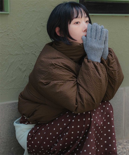 miette(ミエット)の「チェックサッカー中綿ショートジャケット(ブルゾン・レディース・ブラック/アイボリー/ブラウン・FREE)」の21枚目の写真