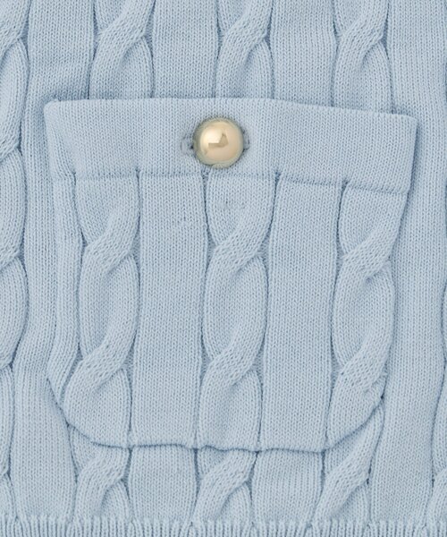 La boutique BonBon（ラブティックボンボン）の「【接触冷感・1枚で決まる！】クールタッチケーブル半袖ニットカーディガン（ニット/セーター・レディース・ネイビー/ホワイト/サックスブルー・FREE）」の11枚目の写真