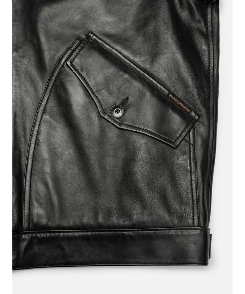 Nudie Jeans(ヌーディージーンズ)の「Nudie Jeans/ヌーディージーンズ Blake Zip Jacket Leather / ジップジャケット Black(ライダースジャケット・メンズ・ブラック・M/L/XL)」の7枚目の写真