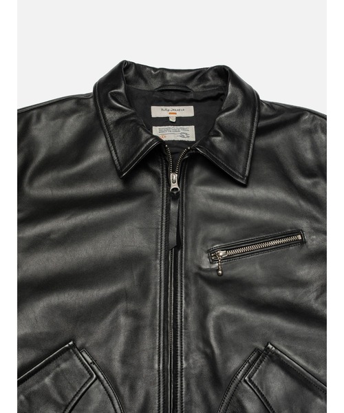 Nudie Jeans(ヌーディージーンズ)の「Nudie Jeans/ヌーディージーンズ Blake Zip Jacket Leather / ジップジャケット Black(ライダースジャケット・メンズ・ブラック・M/L/XL)」の9枚目の写真