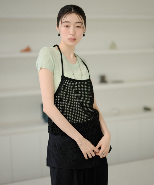 LAULEN（ローレン）の「french sleeve soft rib tops /ソフトリブフレンチスリーブトップス（Tシャツ/カットソー・レディース・オートミール/ミント/チャコールグレー/アイボリー/ブラック・FREE）」の5枚目の写真
