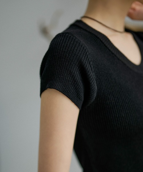 LAULEN（ローレン）の「french sleeve soft rib tops /ソフトリブフレンチスリーブトップス（Tシャツ/カットソー・レディース・オートミール/ミント/チャコールグレー/アイボリー/ブラック・FREE）」の18枚目の写真