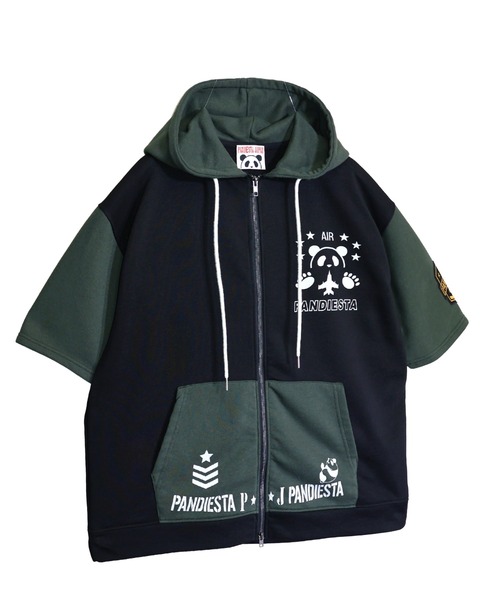 PANDIESTA(パンディエスタ)の「ミリタリー切替ZIPパーカー(M2)(パーカー・メンズ・アイボリー/ブラック・M/L/XL/XXL)」の3枚目の写真