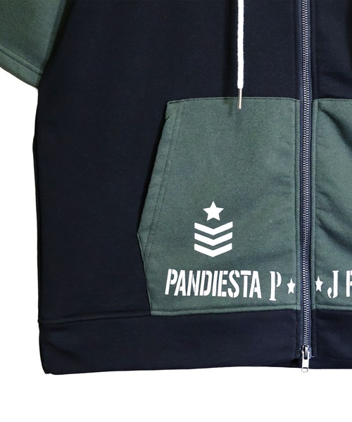 PANDIESTA(パンディエスタ)の「ミリタリー切替ZIPパーカー(M2)(パーカー・メンズ・アイボリー/ブラック・M/L/XL/XXL)」の7枚目の写真