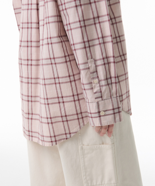 MUSINSA STANDARD WOMAN（ムシンサスタンダードウーマン）の「ウィメンズオーバーサイズチェックシャツ[ピンク]（シャツ/ブラウス・レディース・その他・LARGE/MEDIUM/SMALL/X-SMALL）」の9枚目の写真