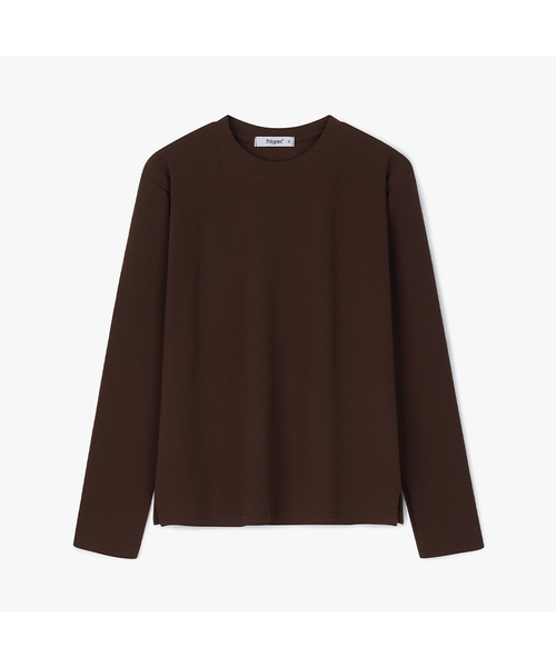 POLYGRAM(ポリグラム)の「デイリーリングクルサイドスリットロングスリーブTシャツ - 5COLOR(Tシャツ/カットソー・レディース・ブラック/ネイビー/ブラウン/クリーム/ダークカーキ・LARGE/X-LARGE/MEDIUM)」の2枚目の写真