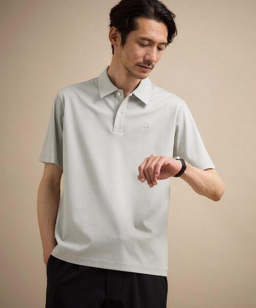 TAKEO KIKUCHI(タケオキクチ)の「【接触冷感】アイスクリアコットン ワンポイント ポロシャツ(ポロシャツ・メンズ・ブルー系その他/レンガ/グリーン系/ライトグレー/ホワイト/ネイビー系6/ブラック・04/03/02/01/05)」の8枚目の写真