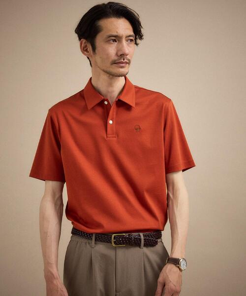 TAKEO KIKUCHI(タケオキクチ)の「【接触冷感】アイスクリアコットン ワンポイント ポロシャツ(ポロシャツ・メンズ・ブルー系その他/レンガ/グリーン系/ライトグレー/ホワイト/ネイビー系6/ブラック・04/03/02/01/05)」の10枚目の写真