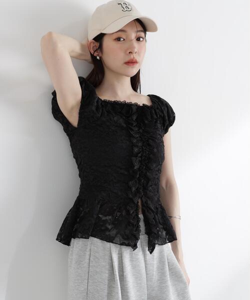 PROPORTION BODY DRESSING(プロポーションボディドレッシング)の「<a>レースフリルカットソー / 1216169501(Tシャツ/カットソー・レディース・ブラック/ホワイト/イエロー・FREE)」の3枚目の写真