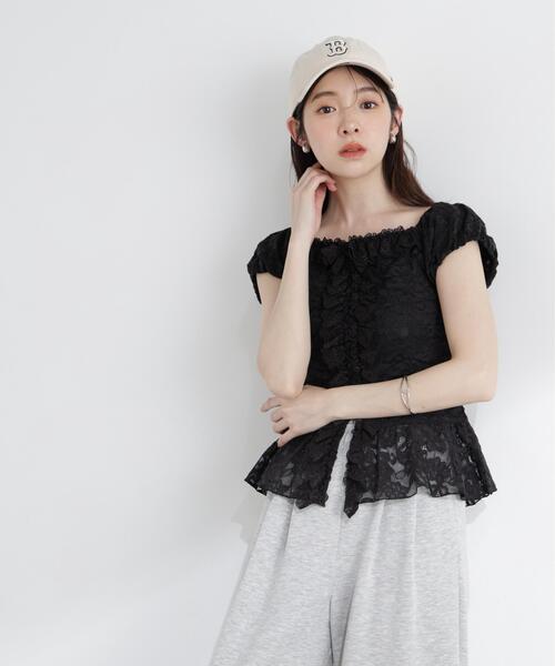 PROPORTION BODY DRESSING(プロポーションボディドレッシング)の「<a>レースフリルカットソー / 1216169501(Tシャツ/カットソー・レディース・ブラック/ホワイト/イエロー・FREE)」の4枚目の写真