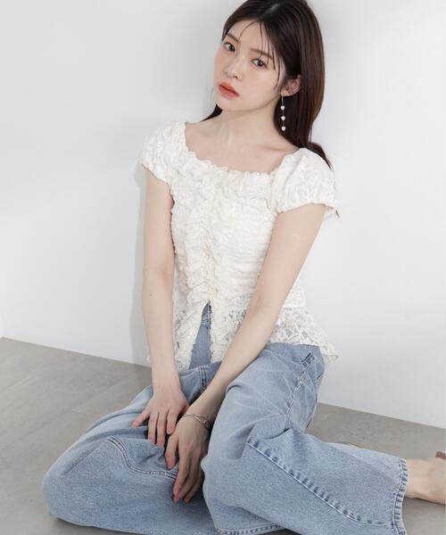 PROPORTION BODY DRESSING(プロポーションボディドレッシング)の「<a>レースフリルカットソー / 1216169501(Tシャツ/カットソー・レディース・ブラック/ホワイト/イエロー・FREE)」の13枚目の写真