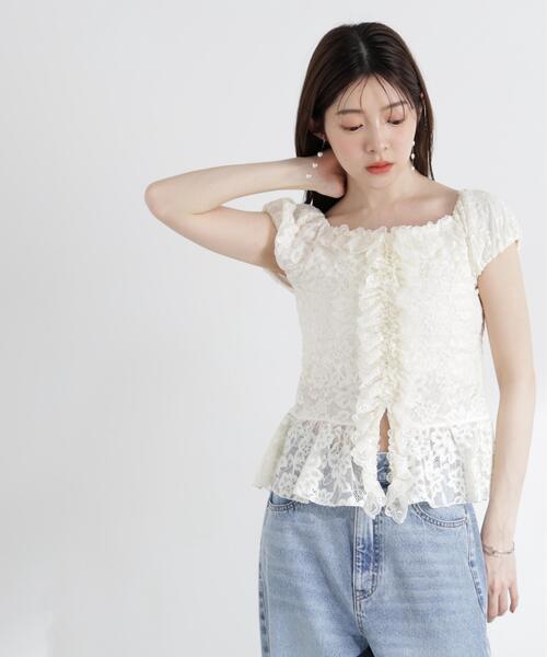 PROPORTION BODY DRESSING(プロポーションボディドレッシング)の「<a>レースフリルカットソー / 1216169501(Tシャツ/カットソー・レディース・ブラック/ホワイト/イエロー・FREE)」の14枚目の写真