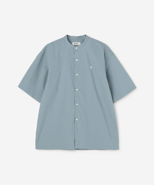 GYMPHLEX(ジムフレックス)の「Gymphlex | ストレッチタイプライター バンドカラー半袖シャツ MEN(シャツ/ブラウス・メンズ・ブルー系その他/アイボリー・S/L/M)」の3枚目の写真