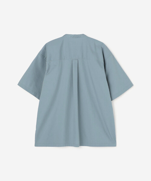 GYMPHLEX(ジムフレックス)の「Gymphlex | ストレッチタイプライター バンドカラー半袖シャツ MEN(シャツ/ブラウス・メンズ・ブルー系その他/アイボリー・S/L/M)」の4枚目の写真