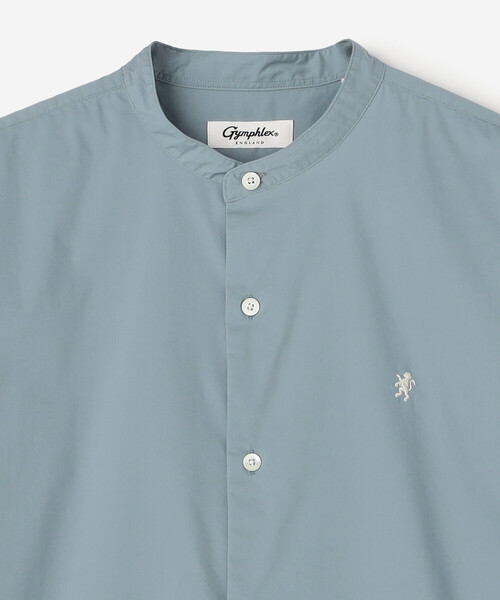 GYMPHLEX(ジムフレックス)の「Gymphlex | ストレッチタイプライター バンドカラー半袖シャツ MEN(シャツ/ブラウス・メンズ・ブルー系その他/アイボリー・S/L/M)」の5枚目の写真
