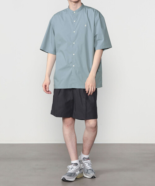 GYMPHLEX(ジムフレックス)の「Gymphlex | ストレッチタイプライター バンドカラー半袖シャツ MEN(シャツ/ブラウス・メンズ・ブルー系その他/アイボリー・S/L/M)」の13枚目の写真