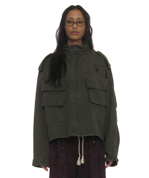 PARTIMENTO WOMEN(パルティメントウィメン)の「ウォッシュドクロップM65フィールドジャケット_カーキグリーン(その他アウター・レディース・その他・OS)」の1枚目の写真