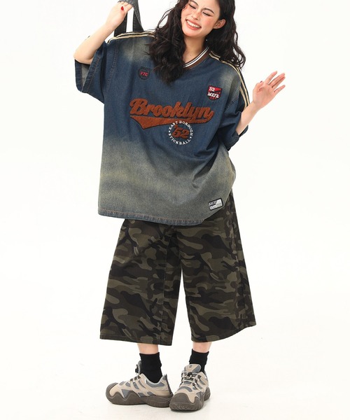 mushwear(マッシュウェア)の「デニム風ロゴゲームTシャツ(Tシャツ/カットソー・メンズ・ブルー・X-LARGE/LARGE/MEDIUM)」の4枚目の写真