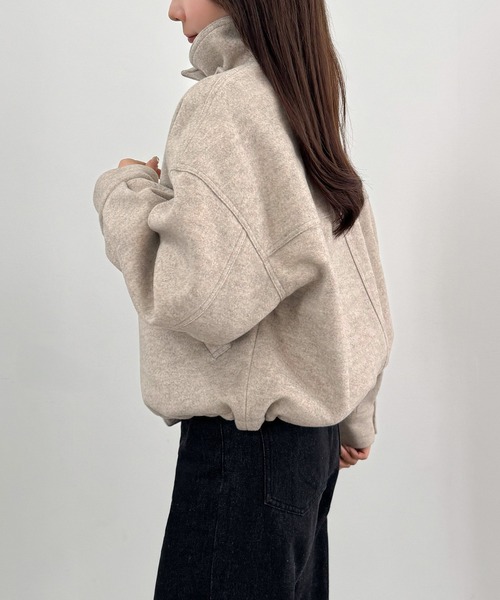 CENEA(セネア)の「ウールライクショートブルゾン(ブルゾン・レディース・ブラック/アイボリー/ダークグレー・MEDIUM/SMALL/LARGE)」の17枚目の写真