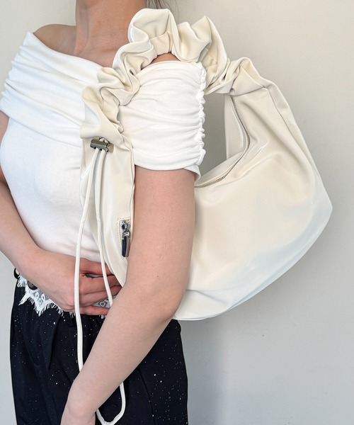 frunco（フランコ）の「ギャザーショルダーBAG（ショルダーバッグ・レディース・ブルー/ブラック/ピンク/ホワイト・FREE）」の14枚目の写真