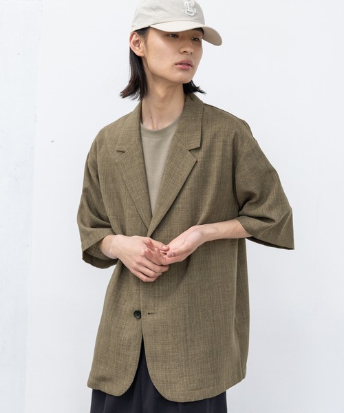 LAKOLE（ラコレ）の「メランジブッチャーシャツジャケット / 659678（シャツ/ブラウス・メンズ・ボルドー/サンドグレー/ライトグレー/ブラック・MEDIUM/LARGE）」の10枚目の写真