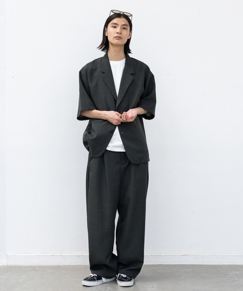 LAKOLE（ラコレ）の「メランジブッチャーシャツジャケット / 659678（シャツ/ブラウス・メンズ・ボルドー/サンドグレー/ライトグレー/ブラック・MEDIUM/LARGE）」の6枚目の写真