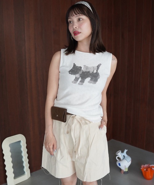 SANSeLF(サンセルフ)の「【SANSeLF】ハートジャガードアニマルトップス saw26s077(Tシャツ/カットソー・レディース・ホワイト・FREE)」の5枚目の写真