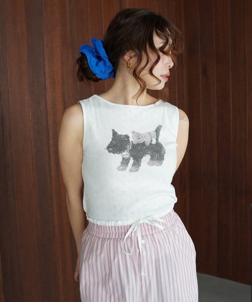 SANSeLF(サンセルフ)の「【SANSeLF】ハートジャガードアニマルトップス saw26s077(Tシャツ/カットソー・レディース・ホワイト・FREE)」の15枚目の写真