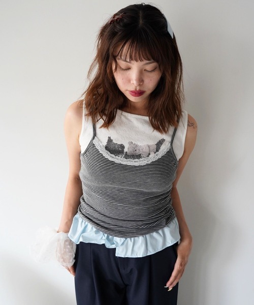 SANSeLF(サンセルフ)の「【SANSeLF】ハートジャガードアニマルトップス saw26s077(Tシャツ/カットソー・レディース・ホワイト・FREE)」の19枚目の写真