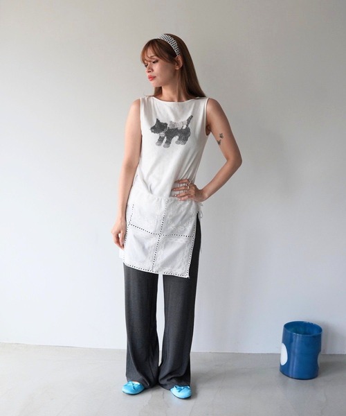 SANSeLF(サンセルフ)の「【SANSeLF】ハートジャガードアニマルトップス saw26s077(Tシャツ/カットソー・レディース・ホワイト・FREE)」の8枚目の写真