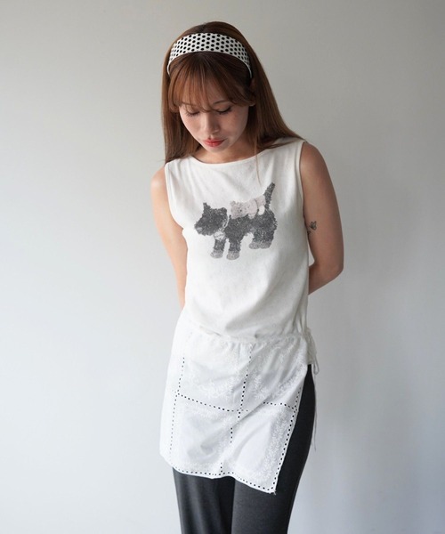 SANSeLF(サンセルフ)の「【SANSeLF】ハートジャガードアニマルトップス saw26s077(Tシャツ/カットソー・レディース・ホワイト・FREE)」の9枚目の写真