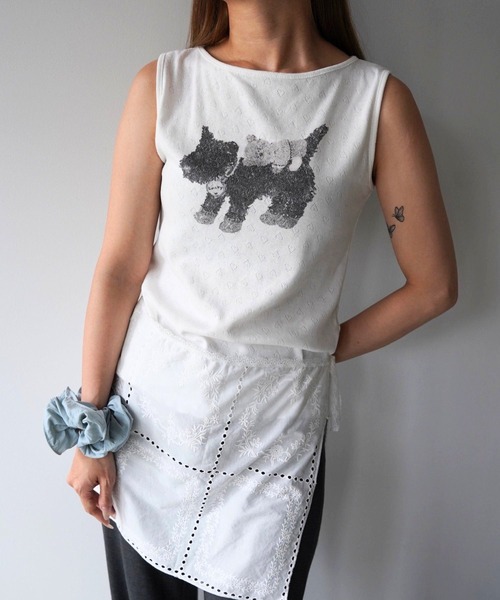 SANSeLF(サンセルフ)の「【SANSeLF】ハートジャガードアニマルトップス saw26s077(Tシャツ/カットソー・レディース・ホワイト・FREE)」の7枚目の写真