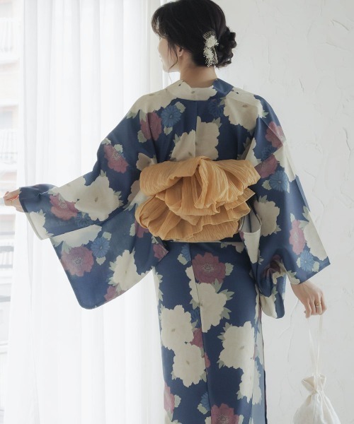 slattgir（スラットジール）の「高身長　二部式浴衣3点セット（羽織り+スカート+へこ帯）（トールサイズ）（浴衣・レディース・ネイビー系/グリーン系・M～Ｌ/LL～3L/4L～5L）」の20枚目の写真
