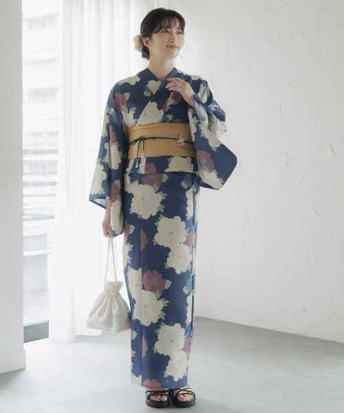 slattgir（スラットジール）の「高身長　二部式浴衣3点セット（羽織り+スカート+へこ帯）（トールサイズ）（浴衣・レディース・ネイビー系/グリーン系・M～Ｌ/LL～3L/4L～5L）」の21枚目の写真
