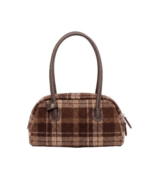 BLUE×PALANG（ブルーパラン）の「【秋/チェック柄】CHOCOMINT TOTE BAG/チョコミントトートバッグ（ハンドバッグ・レディース・ブルー/ブラウン/ミント・FREE）」の2枚目の写真
